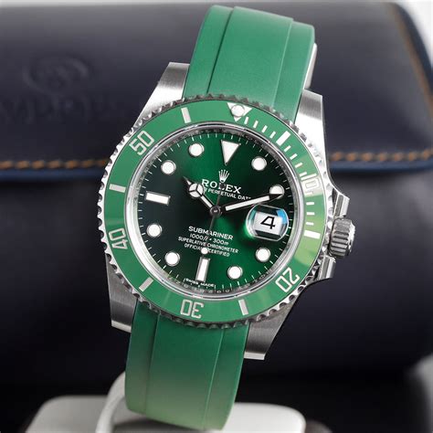 rolex hulk rubber strap|Rolex submariner Hulk.